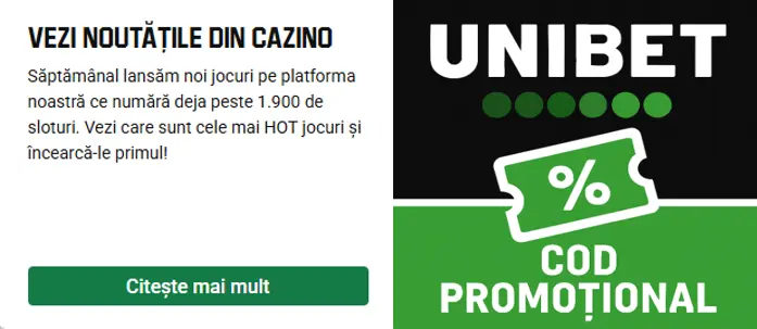 Oferte speciale și cod promoțional Unibet