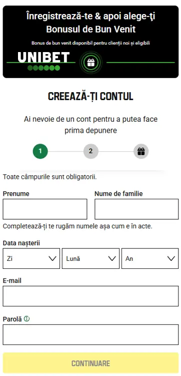 Cum să te înregistrezi pe Unibet