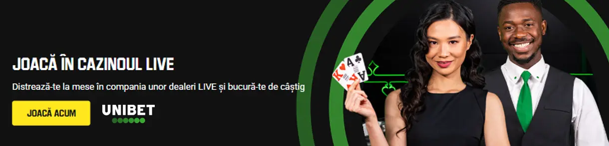 Experiență de cazinou live cu dealeri reali la Unibet