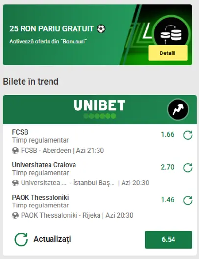 Pariați pe cele mai populare sporturi la Unibet